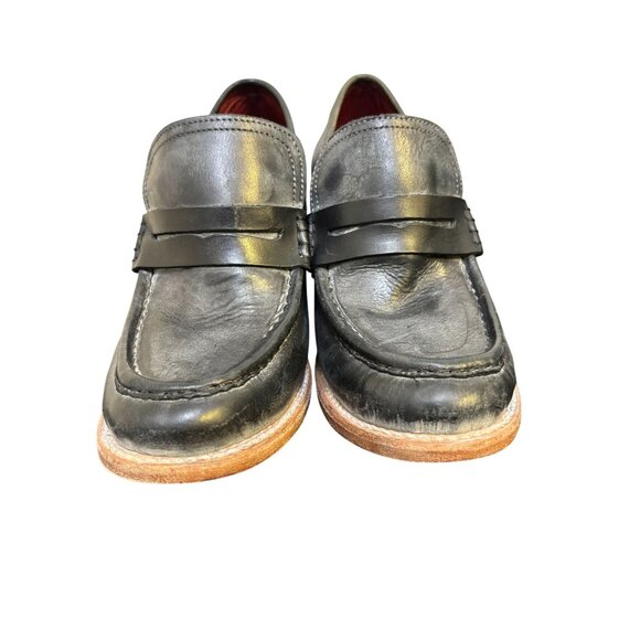 Free Bird By Steven Chevelle Leather Heeled Loafers Black Size 9 - Picture 3 of 9